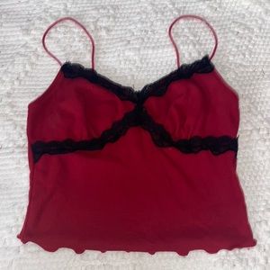 Red and black crop top!